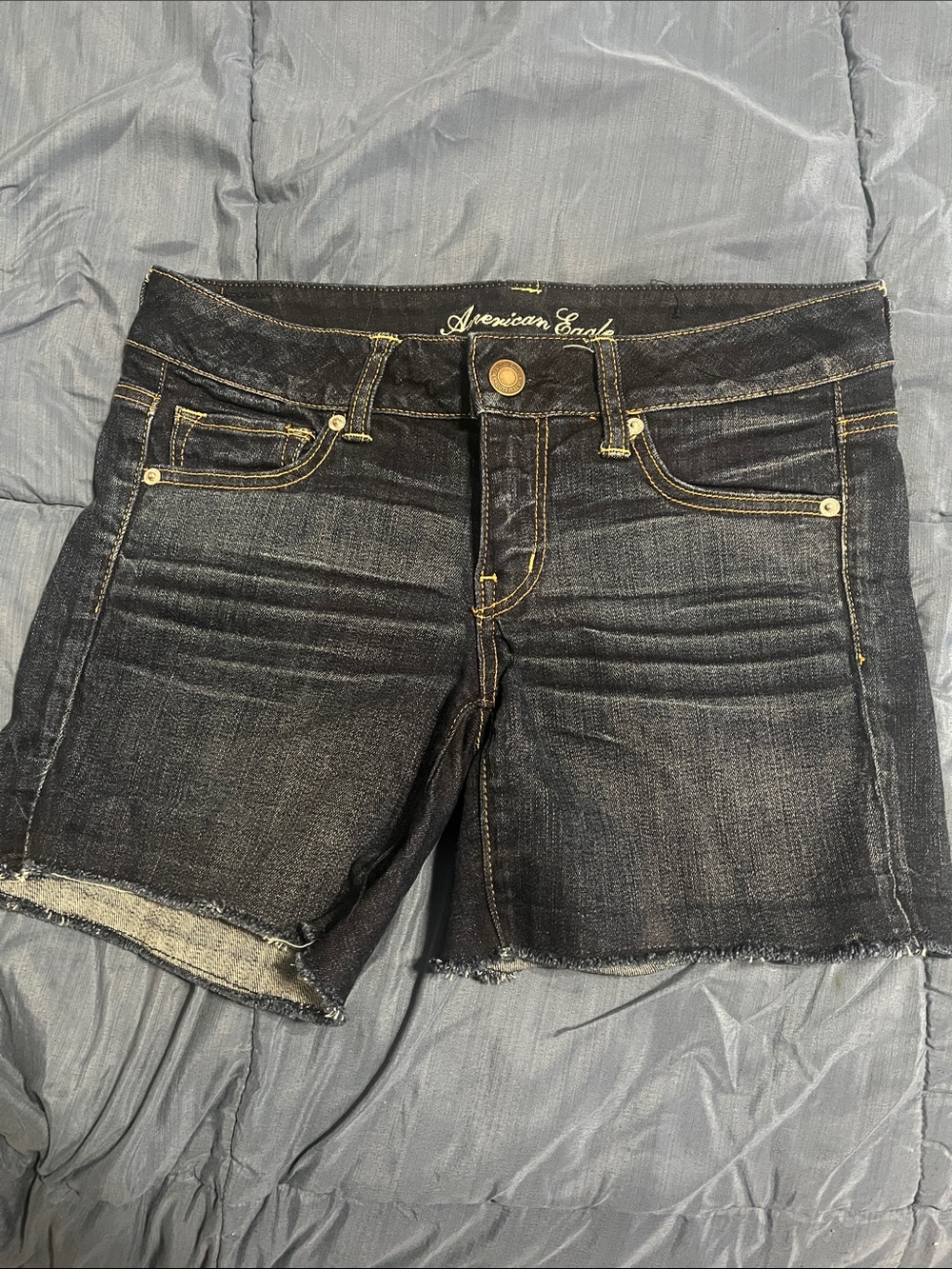 American Eagle Outfitters Dark Blue Cutoff Denim Shorts
